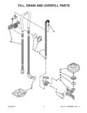 FILL, DRAIN AND OVERFILL PARTS Diagram and Parts List for IUD7500BS0  Whirlpool Dishwasher