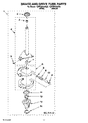 BRAKE AND DRIVE TUBE PARTS Diagram and Parts List for 1CWTW5590SQ0  Whirlpool Washer