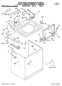 TOP AND CABINET, LITERATURE Diagram and Parts List for KAWS850LE0  KitchenAid Washer