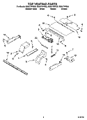 TOP VENTING PARTS, OPTIONAL PARTS (NOT INCLUDED) Diagram and Parts List for GBS277PRB00  Whirlpool Wall Oven