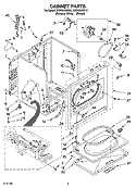 CABINET PARTS Diagram and Parts List for WGD5540ST0  Whirlpool Dryer