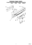 CONTROL PANEL PARTS Diagram and Parts List for GU2400XTPB3  Whirlpool Dishwasher