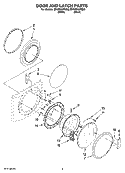 DOOR AND LATCH PARTS Diagram and Parts List for MHWZ400TQ00  Whirlpool Washer