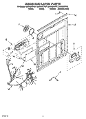 DOOR AND LATCH PARTS Diagram and Parts List for GU2500XTPT7  Whirlpool Dishwasher