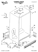 CABINET PARTS Diagram and Parts List for 6GS2SHQXRQ01  Whirlpool Refrigerator