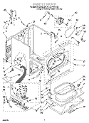 CABINET Diagram and Parts List for GGN2000HZ1  Whirlpool Dryer
