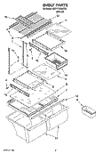 SHELF PARTS, OPTIONAL PARTS Diagram and Parts List for 8ET1FTKXKT06  Whirlpool Refrigerator
