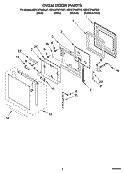 OVEN DOOR PARTS Diagram and Parts List for KEHC379JSS07  KitchenAid Microwave Oven Combo