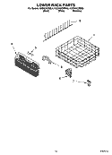 LOWER RACK PARTS, OPTIONAL PARTS (NOT INCLUDED) Diagram and Parts List for KUDK02CRBS0  KitchenAid Dishwasher