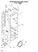 REFRIGERATOR LINER PARTS Diagram and Parts List for RS22AQXMQ01  Roper Refrigerator
