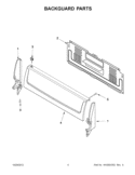 BACKGUARD PARTS Diagram and Parts List for WFG111SVQ1  Whirlpool Range