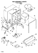 TUB ASSEMBLY PARTS Diagram and Parts List for IPU25360  Inglis Dishwasher