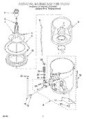 AGITATOR, BASKET AND TUB Diagram and Parts List for LCR7244DZ5  Whirlpool Washer