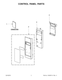 CONTROL PANEL PARTS Diagram and Parts List for WMH32517AW1  Whirlpool Microwave