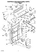 CONTROLS AND REAR PANEL PARTS Diagram and Parts List for WTW5505SQ0  Whirlpool Washer
