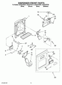 DISPENSER FRONT PARTS Diagram and Parts List for CS22CFXTS01  Crosley Refrigerator