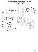 MAGNETRON AND TURNTABLE PARTS Diagram and Parts List for MH1140XMB4  Whirlpool Microwave