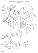 AIR FLOW AND CONTROL Diagram and Parts List for R253G1  Whirlpool Air Conditioner