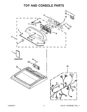 TOP AND CONSOLE PARTS Diagram and Parts List for 7MWGD5600BW0  Whirlpool Dryer