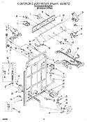 CONTROLS AND REAR PANEL Diagram and Parts List for 3LBR7255BQ0  Whirlpool Washer