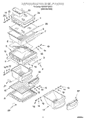 REFRIGERATOR SHELF Diagram and Parts List for KSRS22FGSS13  KitchenAid Refrigerator