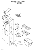 FREEZER LINER PARTS Diagram and Parts List for 3XES0GTKNL00  Whirlpool Refrigerator