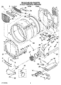 BULKHEAD PARTS Diagram and Parts List for YWED8300SB2  Whirlpool Dryer