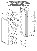 REFRIGERATOR DOOR PARTS Diagram and Parts List for GS6NBEXRT01  Whirlpool Refrigerator