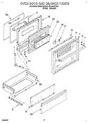 OVEN DOOR AND DRAWER Diagram and Parts List for SF370PEWN4  Whirlpool Range