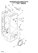 REFRIGERATOR LINER Diagram and Parts List for 6GD25DCXHS01  Whirlpool Refrigerator