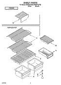 SHELF PARTS, OPTIONAL PARTS Diagram and Parts List for ET8BPKXKQ02  Whirlpool Refrigerator