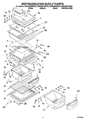 REFRIGERATOR SHELF PARTS Diagram and Parts List for KSRA25KKBT02  KitchenAid Refrigerator