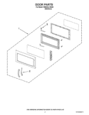 DOOR PARTS Diagram and Parts List for WMH32L19AS0  Whirlpool Microwave