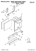 DOOR AND PANEL PARTS Diagram and Parts List for KUDS01VMSS0  KitchenAid Dishwasher