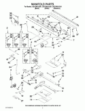 MANIFOLD PARTS Diagram and Parts List for GGG390LXQ01  Whirlpool Range