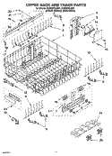 UPPER RACK AND TRACK PARTS Diagram and Parts List for KUDS01DJSP1  KitchenAid Dishwasher
