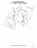 OVEN DOOR PARTS Diagram and Parts List for KEBS177SSS04  KitchenAid Wall Oven