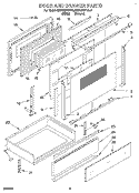 DOOR AND DRAWER Diagram and Parts List for KERC507YWH2  KitchenAid Range