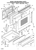 DOOR AND DRAWER PARTS Diagram and Parts List for YKGRT607HT9  KitchenAid Range