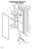 REFRIGERATOR DOOR PARTS Diagram and Parts List for KSRB25FKBL14  KitchenAid Refrigerator