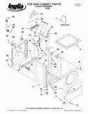 TOP AND CABINET PARTS Diagram and Parts List for IFW7300WW01  Inglis Washer