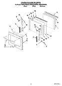 OVEN DOOR PARTS Diagram and Parts List for KEMS378SBL00  KitchenAid Microwave Oven Combo