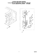 LATCH BOARD PARTS Diagram and Parts List for KCMS185JBL2  KitchenAid Microwave