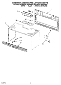 CABINET AND INSTALLATION PARTS Diagram and Parts List for MH3184XPQ4  Whirlpool Microwave