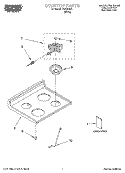 COOKTOP PARTS Diagram and Parts List for RGE34301  Roper Range