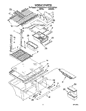 SHELF Diagram and Parts List for KTRD18KDAL01  Whirlpool Refrigerator