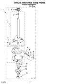 BRAKE AND DRIVE TUBE PARTS Diagram and Parts List for 6ALBR6245MW3  Whirlpool Washer