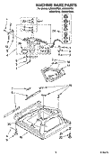MACHINE BASE PARTS Diagram and Parts List for LSN3000PW2  Whirlpool Washer