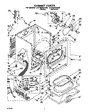 CABINET Diagram and Parts List for LGT8858AN0  Whirlpool Dryer