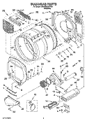 BULKHEAD PARTS Diagram and Parts List for 3RAWZ481ETH0  Whirlpool Dryer